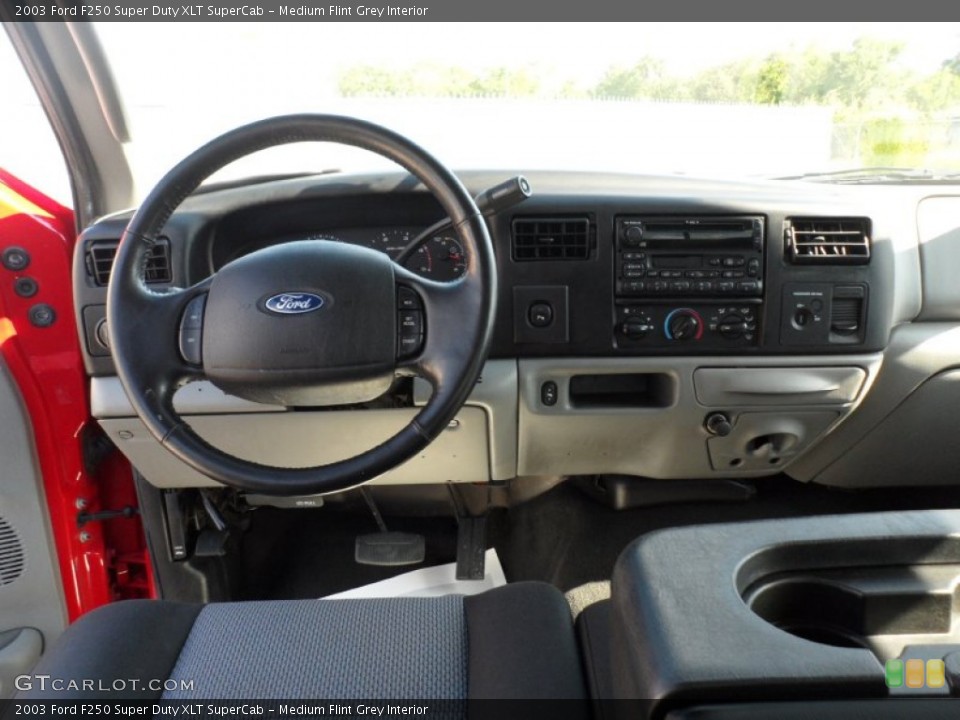 Medium Flint Grey Interior Dashboard for the 2003 Ford F250 Super Duty XLT SuperCab #52654844