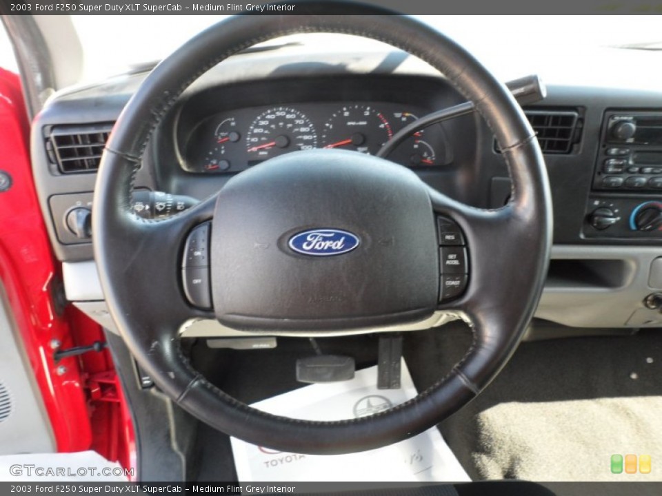 Medium Flint Grey Interior Steering Wheel for the 2003 Ford F250 Super Duty XLT SuperCab #52654883