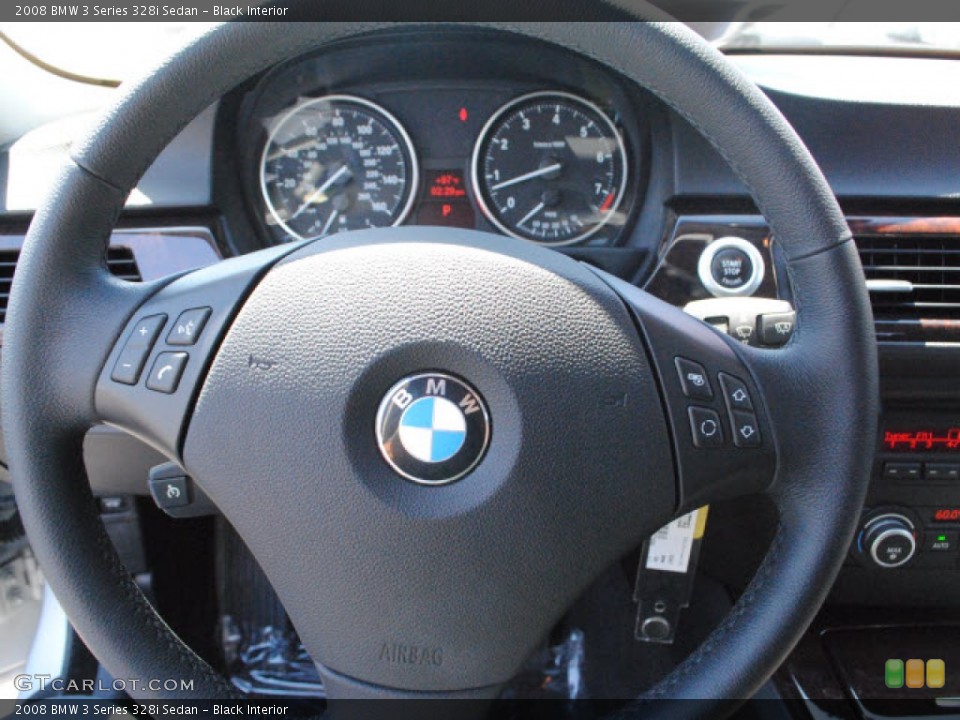 Black Interior Steering Wheel for the 2008 BMW 3 Series 328i Sedan #52657952