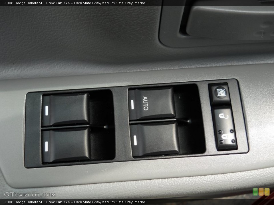 Dark Slate Gray/Medium Slate Gray Interior Controls for the 2008 Dodge Dakota SLT Crew Cab 4x4 #52661415
