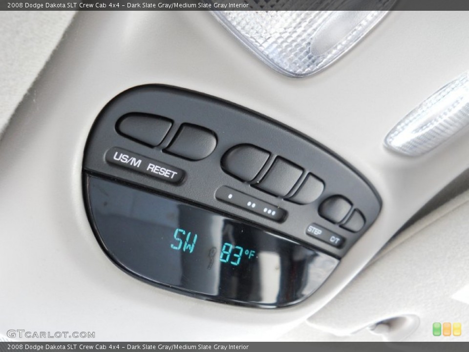Dark Slate Gray/Medium Slate Gray Interior Controls for the 2008 Dodge Dakota SLT Crew Cab 4x4 #52661625