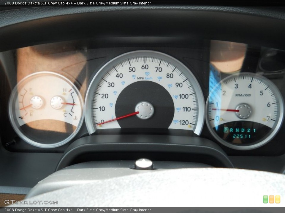 Dark Slate Gray/Medium Slate Gray Interior Gauges for the 2008 Dodge Dakota SLT Crew Cab 4x4 #52661661