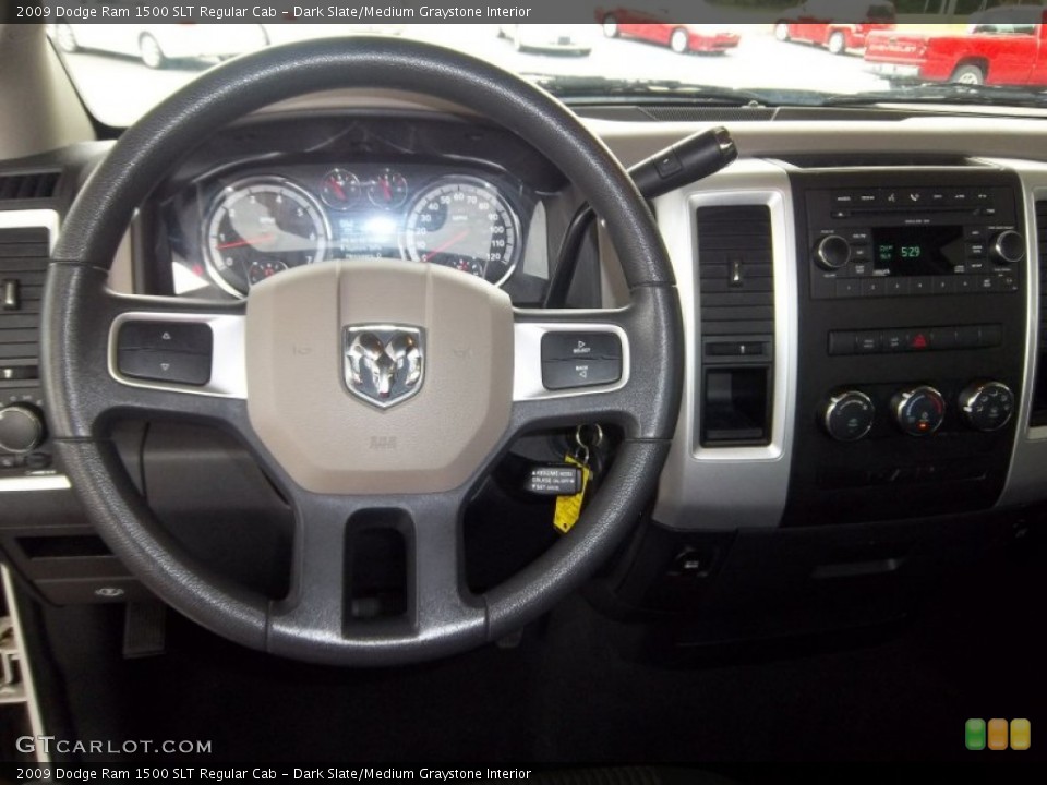 Dark Slate/Medium Graystone Interior Steering Wheel for the 2009 Dodge Ram 1500 SLT Regular Cab #52666816