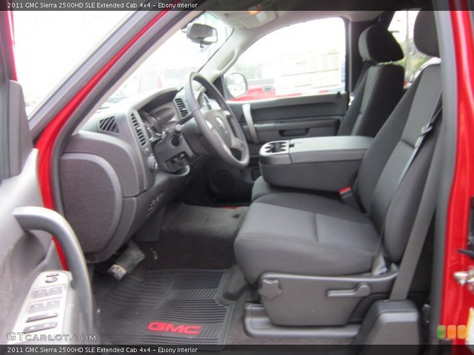 Ebony Interior Photo for the 2011 GMC Sierra 2500HD SLE Extended Cab 4x4 #52666828