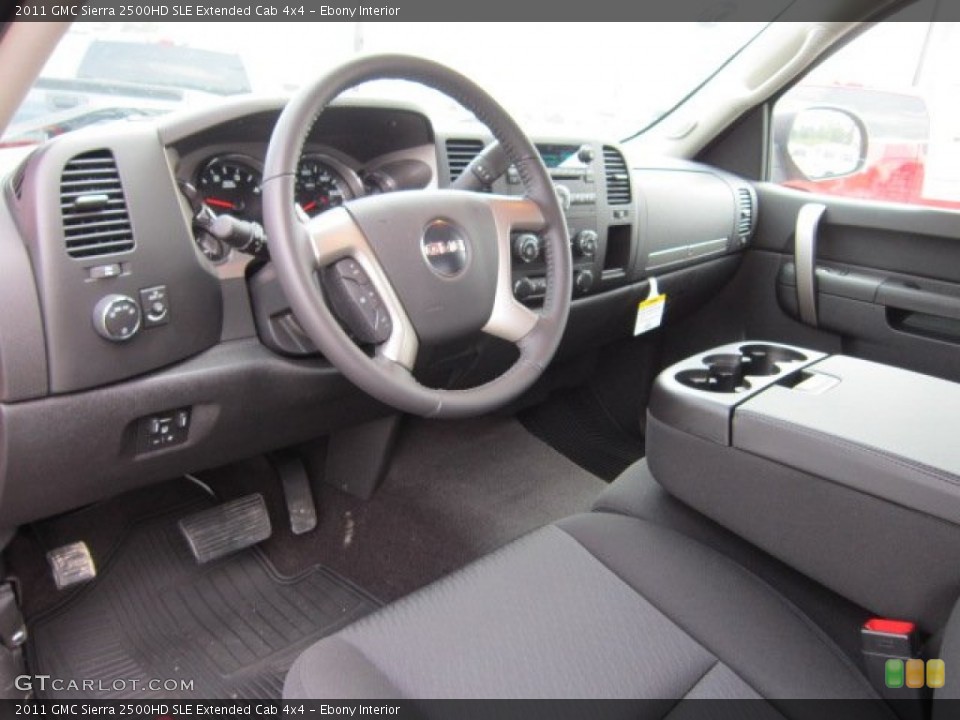 Ebony Interior Prime Interior for the 2011 GMC Sierra 2500HD SLE Extended Cab 4x4 #52666843