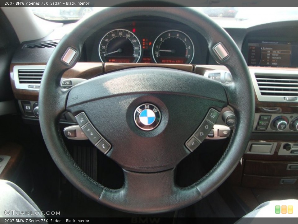 Black Interior Steering Wheel for the 2007 BMW 7 Series 750i Sedan #52668404