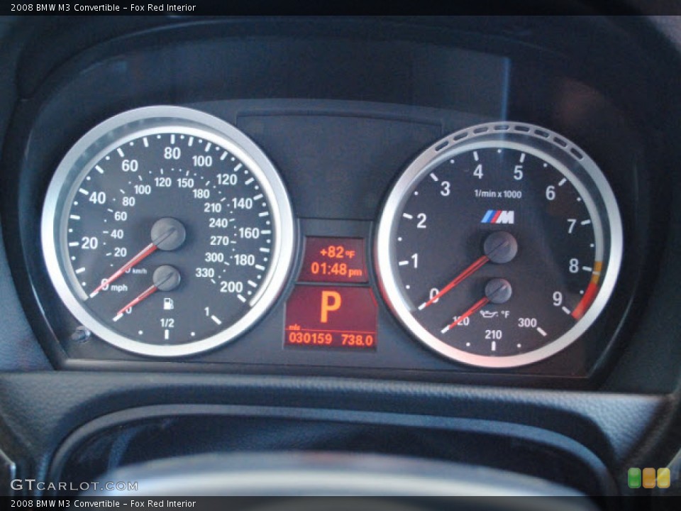 Fox Red Interior Gauges for the 2008 BMW M3 Convertible #52669543