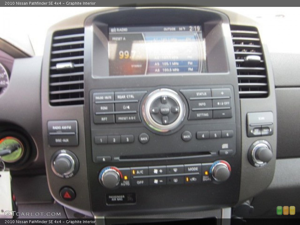 Graphite Interior Controls for the 2010 Nissan Pathfinder SE 4x4 #52672729