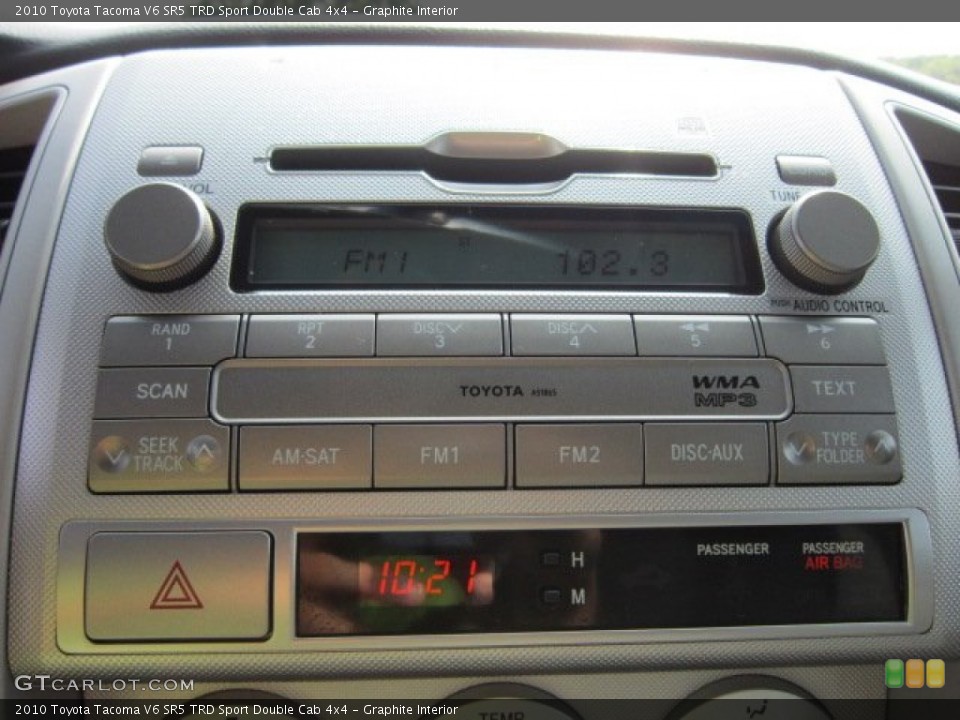 Graphite Interior Controls for the 2010 Toyota Tacoma V6 SR5 TRD Sport Double Cab 4x4 #52677583