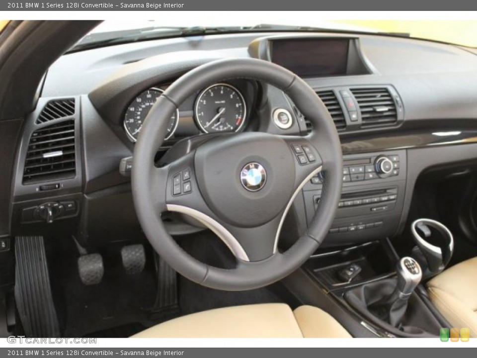 Savanna Beige Interior Dashboard for the 2011 BMW 1 Series 128i Convertible #52678900