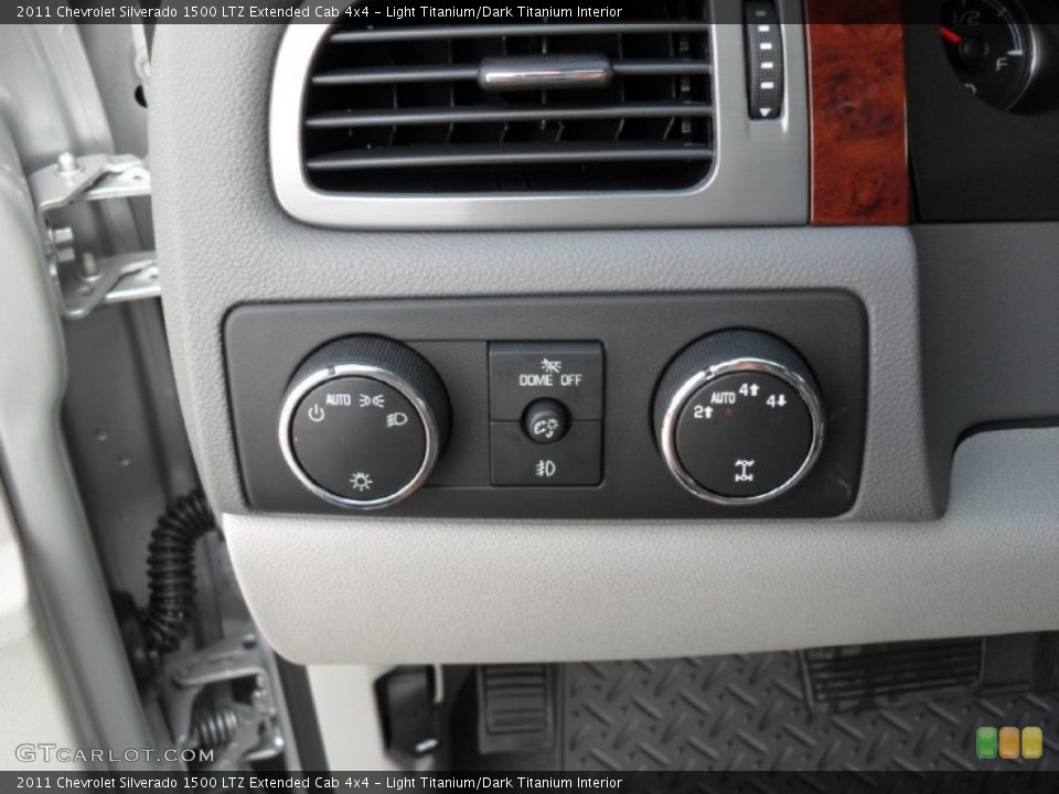 Light Titanium/Dark Titanium Interior Controls for the 2011 Chevrolet Silverado 1500 LTZ Extended Cab 4x4 #52685365