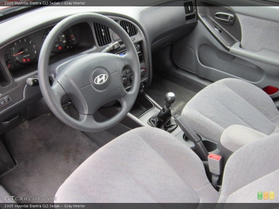 Gray Interior Prime Interior for the 2005 Hyundai Elantra GLS Sedan #52687204