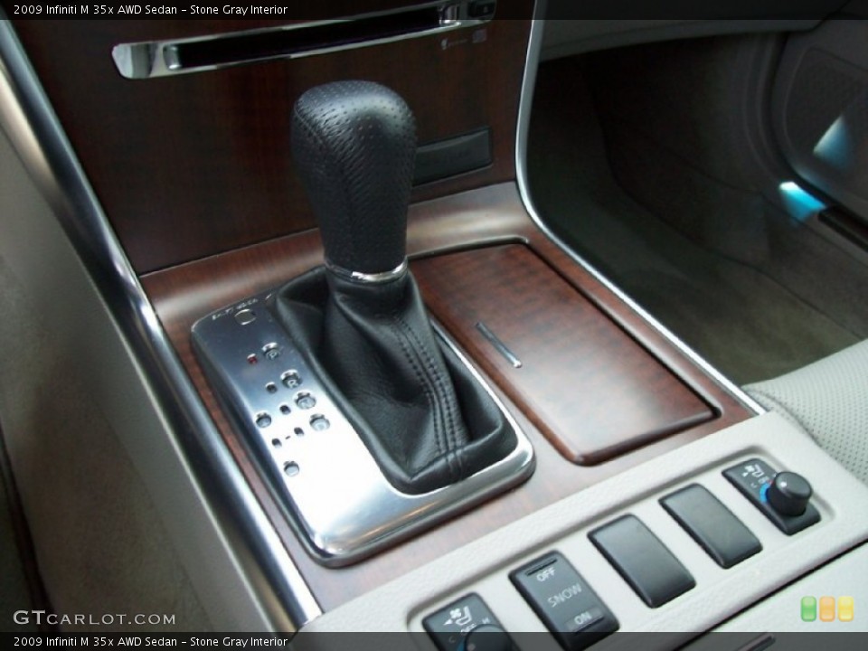 Stone Gray Interior Transmission for the 2009 Infiniti M 35x AWD Sedan #52690823