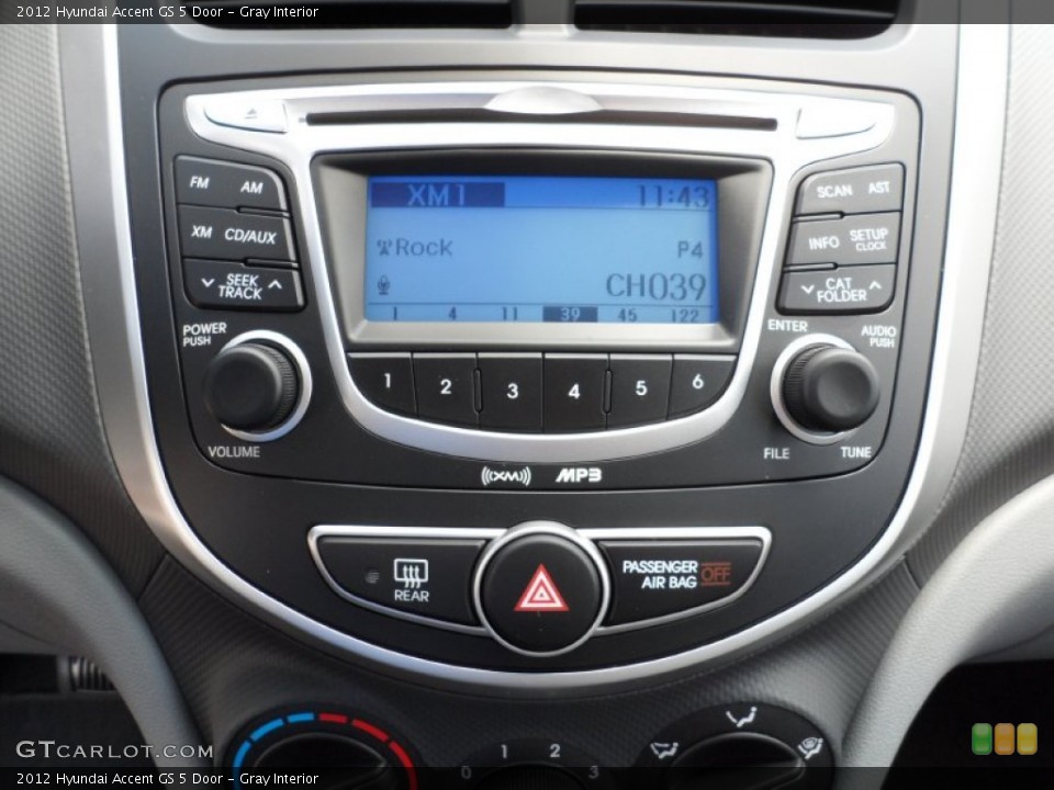 Gray Interior Controls for the 2012 Hyundai Accent GS 5 Door #52692675