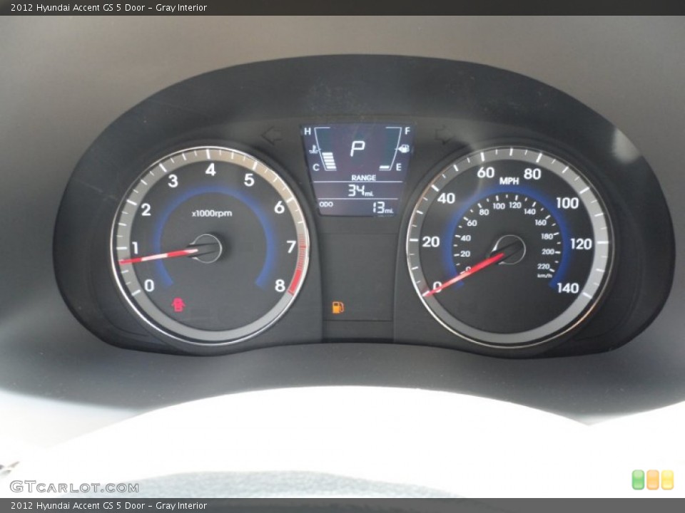 Gray Interior Gauges for the 2012 Hyundai Accent GS 5 Door #52692744