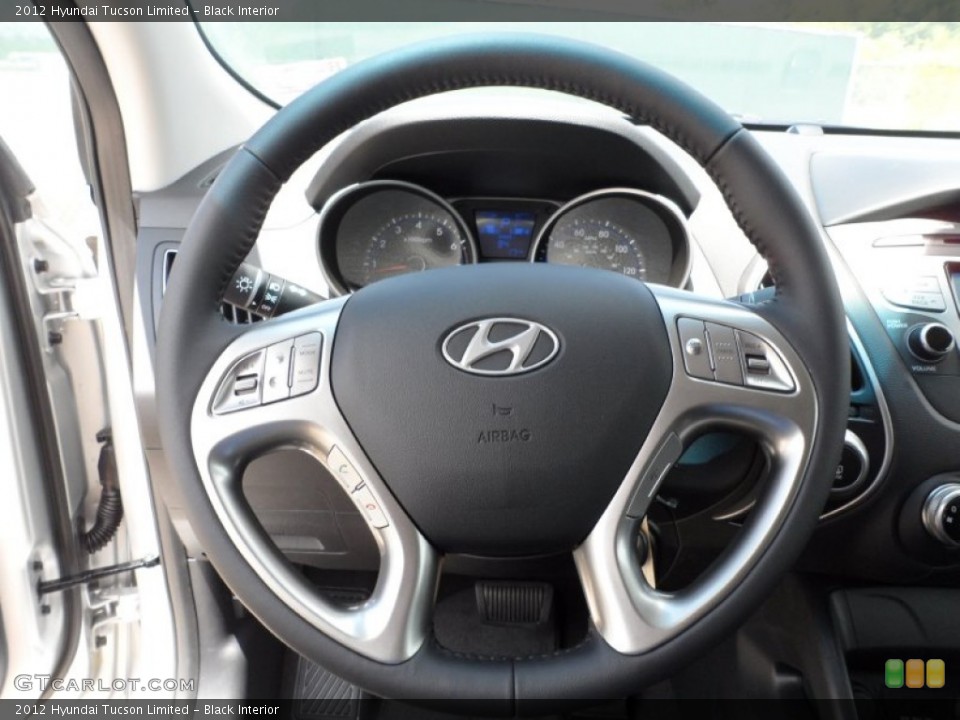 Black Interior Steering Wheel for the 2012 Hyundai Tucson Limited #52693332