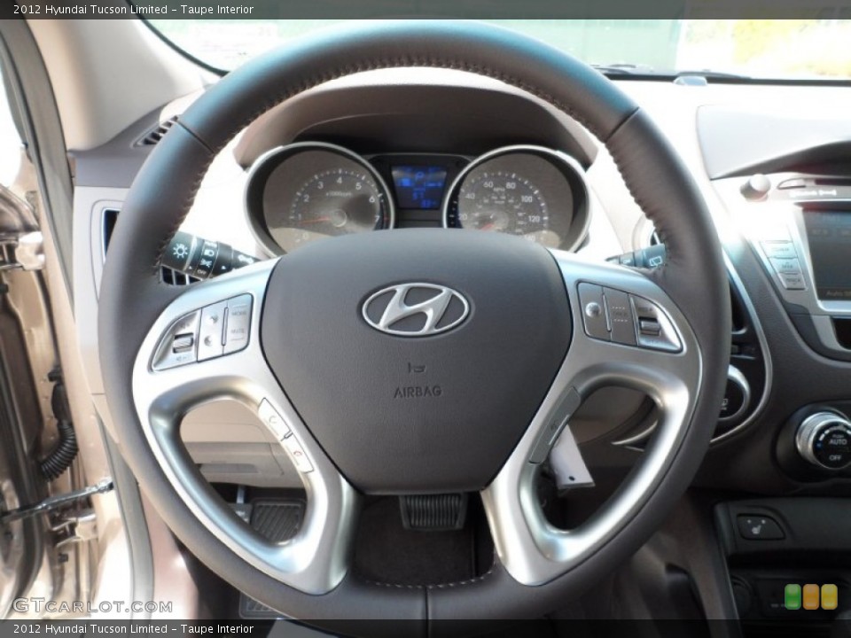 Taupe Interior Steering Wheel for the 2012 Hyundai Tucson Limited #52693971