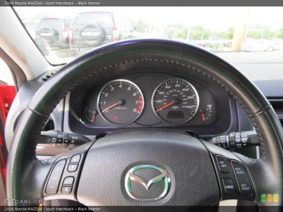 Black Interior Steering Wheel for the 2006 Mazda MAZDA6 i Sport Hatchback #52693974