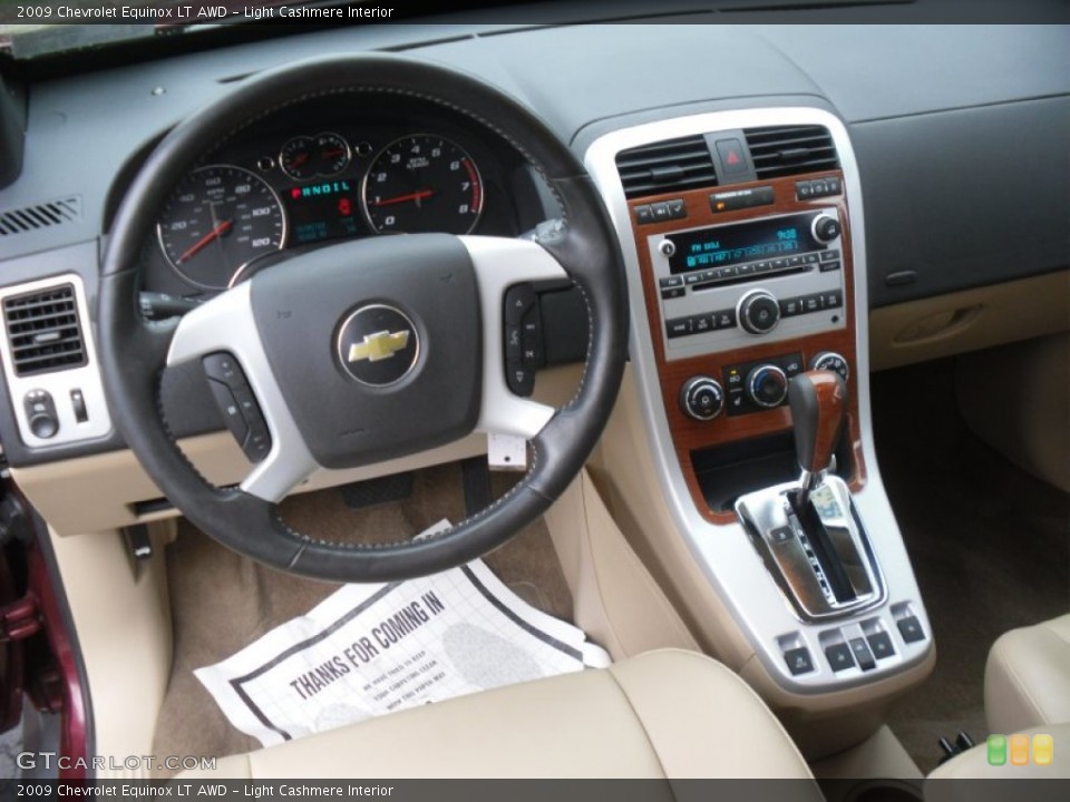 Light Cashmere Interior Dashboard for the 2009 Chevrolet Equinox LT AWD #52694511