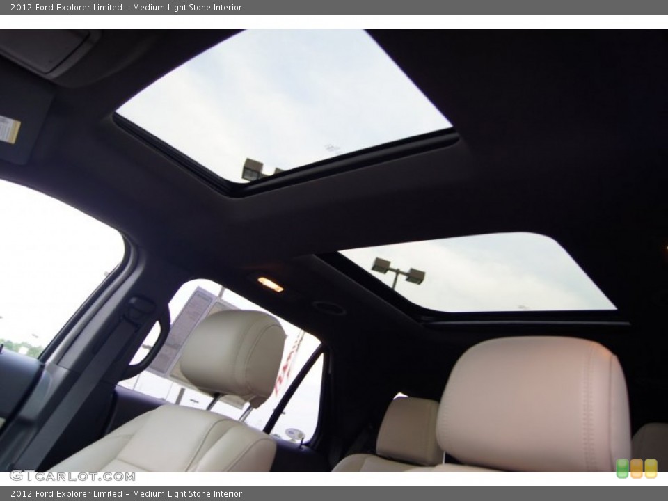 Medium Light Stone Interior Sunroof for the 2012 Ford Explorer Limited #52695201