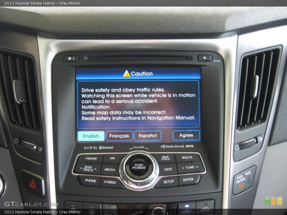 Gray Interior Controls for the 2011 Hyundai Sonata Hybrid #52700901