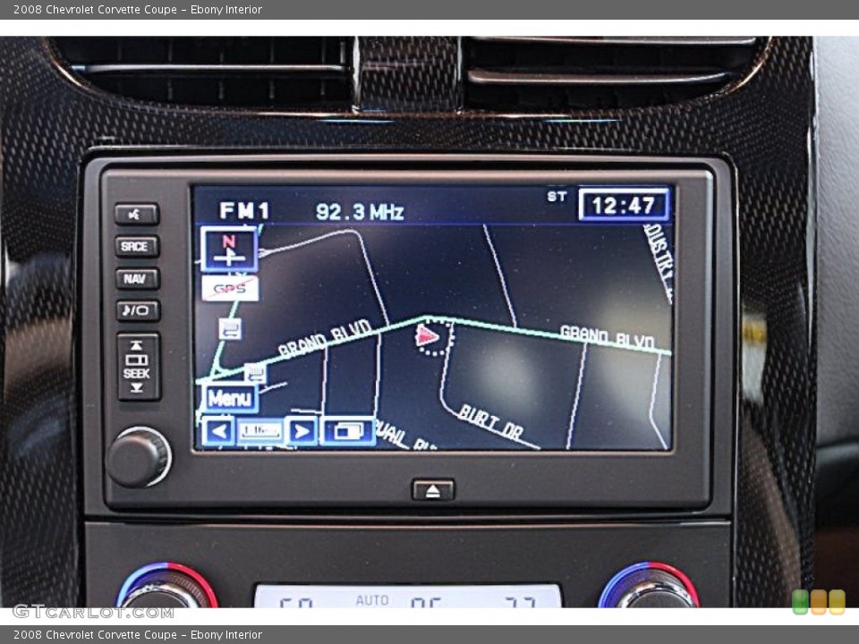 Ebony Interior Navigation for the 2008 Chevrolet Corvette Coupe #52706913