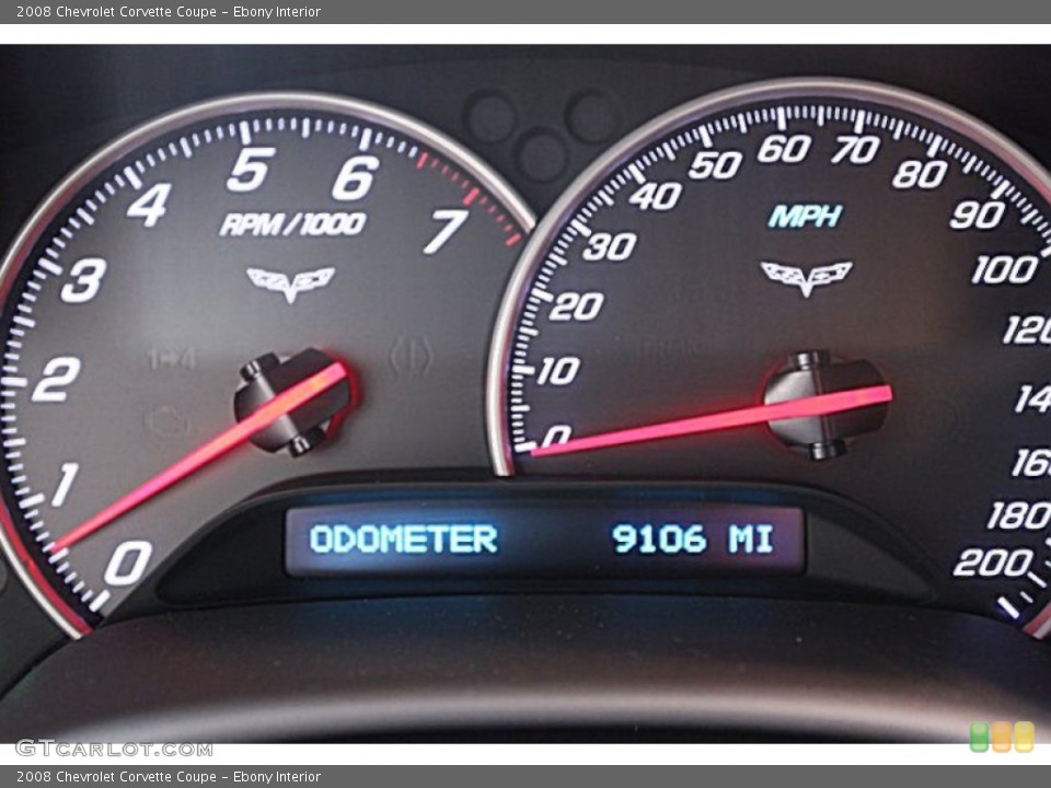 Ebony Interior Gauges for the 2008 Chevrolet Corvette Coupe #52706973