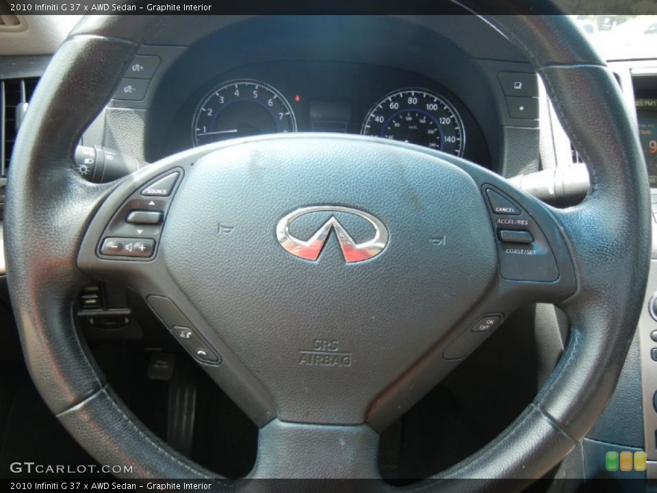 Graphite Interior Steering Wheel for the 2010 Infiniti G 37 x AWD Sedan #52711110