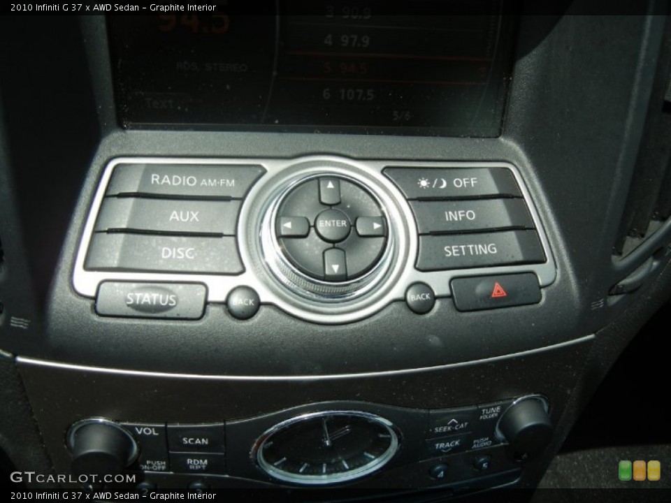 Graphite Interior Controls for the 2010 Infiniti G 37 x AWD Sedan #52711200