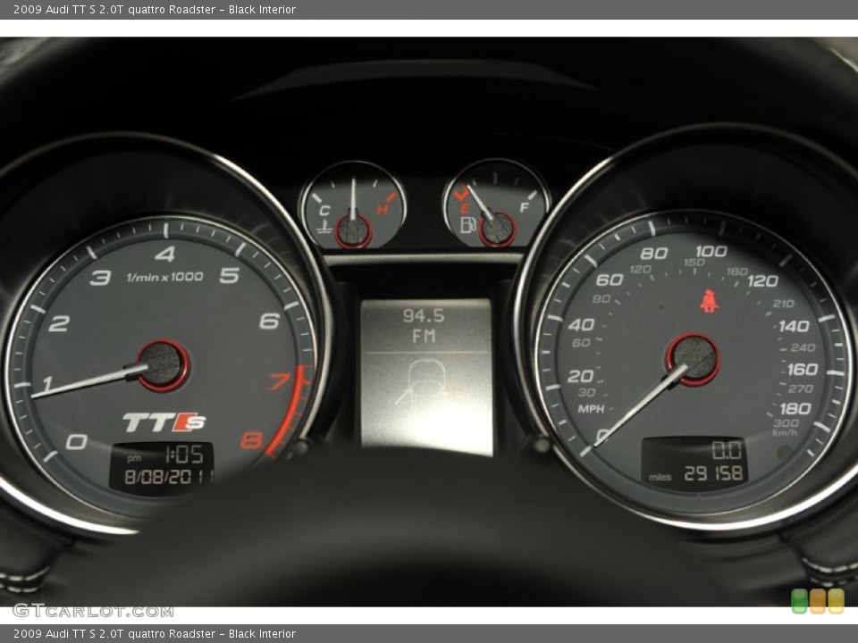 Black Interior Gauges for the 2009 Audi TT S 2.0T quattro Roadster #52715973