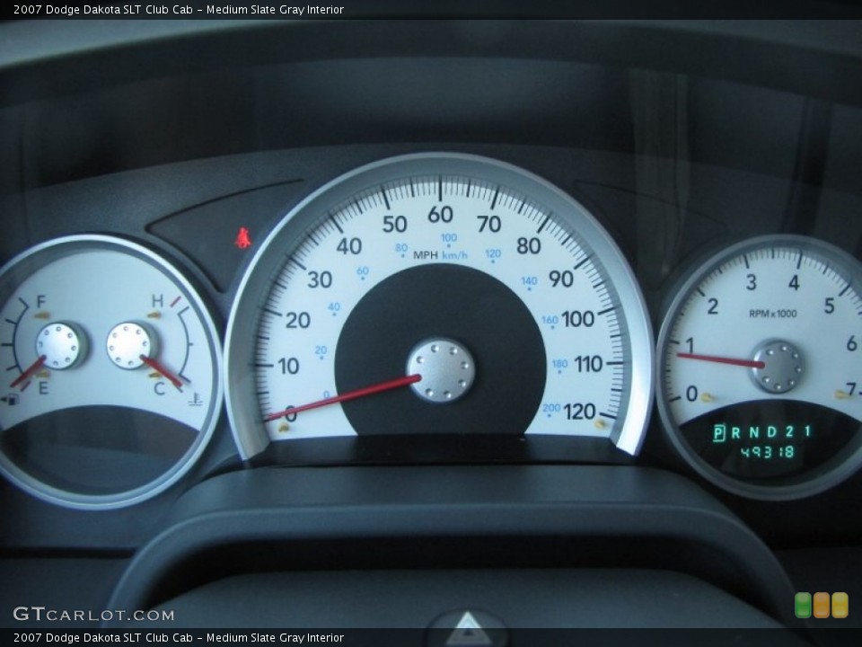 Medium Slate Gray Interior Gauges for the 2007 Dodge Dakota SLT Club Cab #52718184