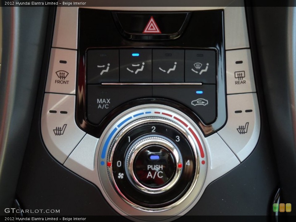 Beige Interior Controls for the 2012 Hyundai Elantra Limited #52719549