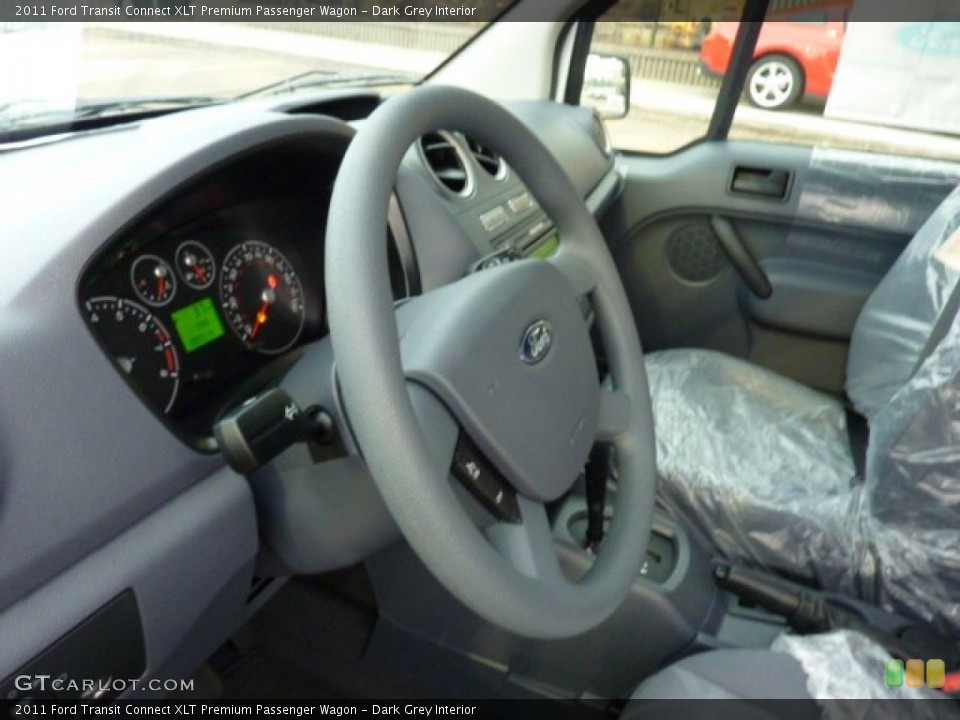 Dark Grey Interior Steering Wheel for the 2011 Ford Transit Connect XLT Premium Passenger Wagon #52719555