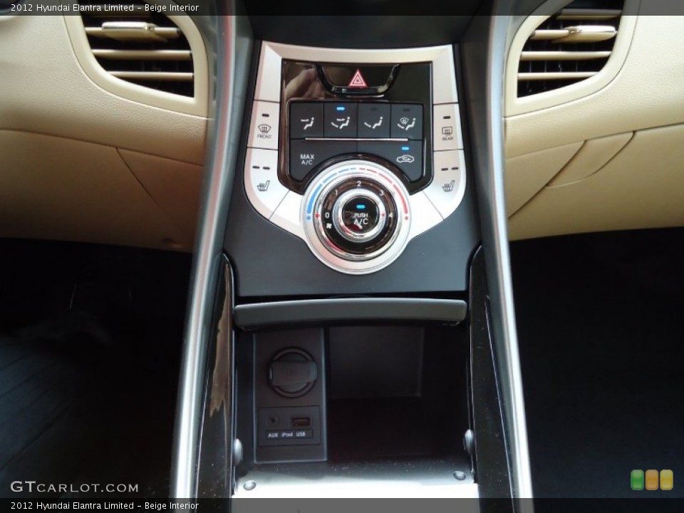 Beige Interior Controls for the 2012 Hyundai Elantra Limited #52719558