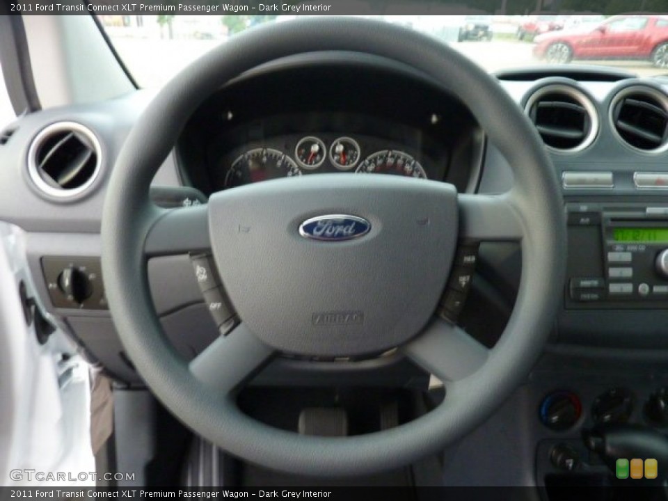 Dark Grey Interior Steering Wheel for the 2011 Ford Transit Connect XLT Premium Passenger Wagon #52719561