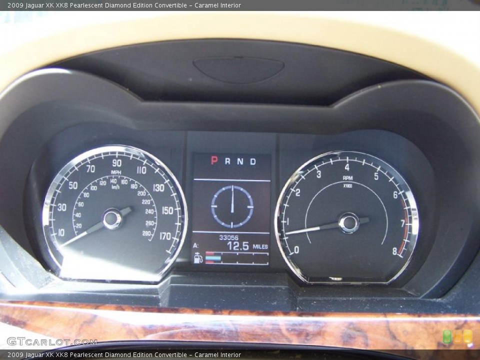 Caramel Interior Gauges for the 2009 Jaguar XK XK8 Pearlescent Diamond Edition Convertible #52727820