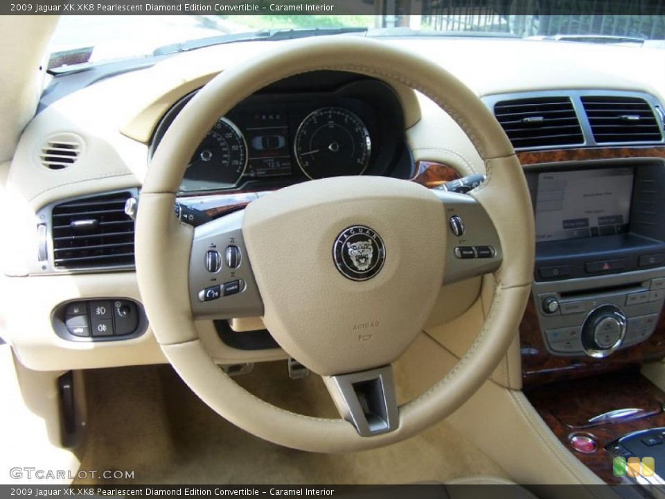 Caramel Interior Steering Wheel for the 2009 Jaguar XK XK8 Pearlescent Diamond Edition Convertible #52727952