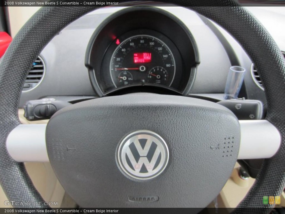 Cream Beige Interior Steering Wheel for the 2008 Volkswagen New Beetle S Convertible #52728064