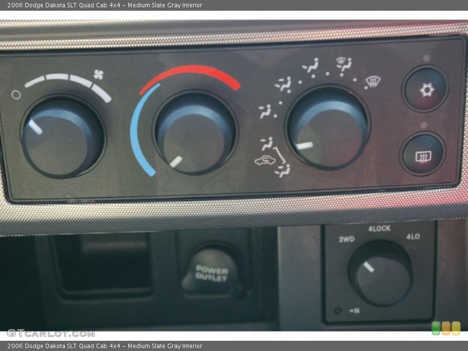 Medium Slate Gray Interior Controls for the 2006 Dodge Dakota SLT Quad Cab 4x4 #52736364