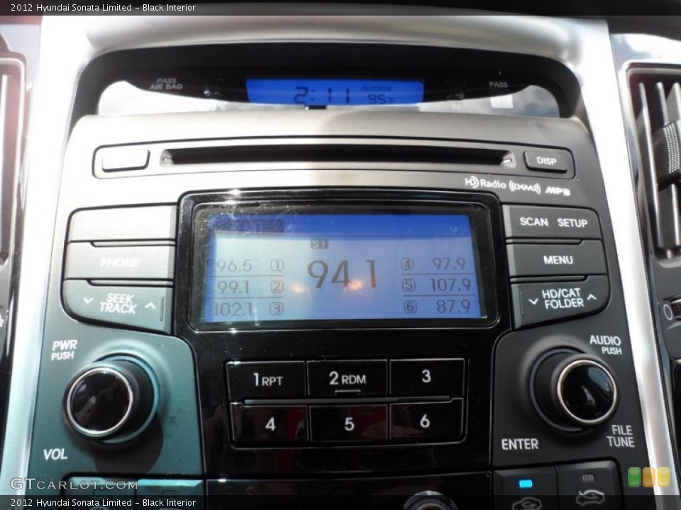 Black Interior Controls for the 2012 Hyundai Sonata Limited #52750828