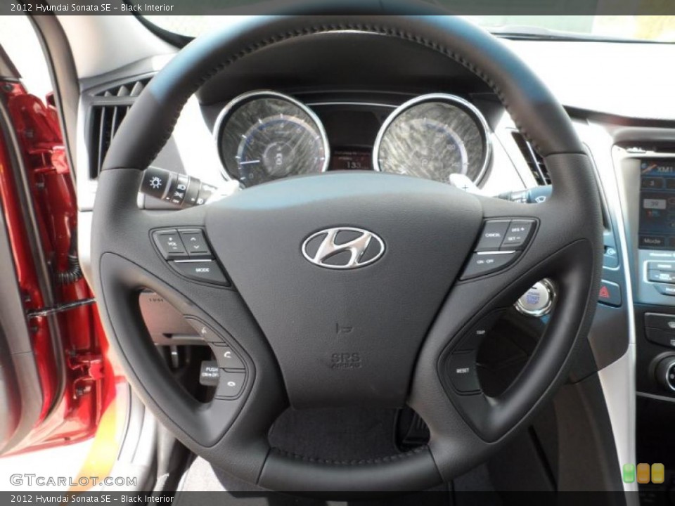 Black Interior Steering Wheel for the 2012 Hyundai Sonata SE #52751596
