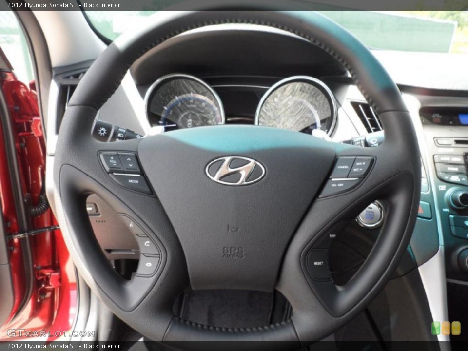 Black Interior Steering Wheel for the 2012 Hyundai Sonata SE #52752124