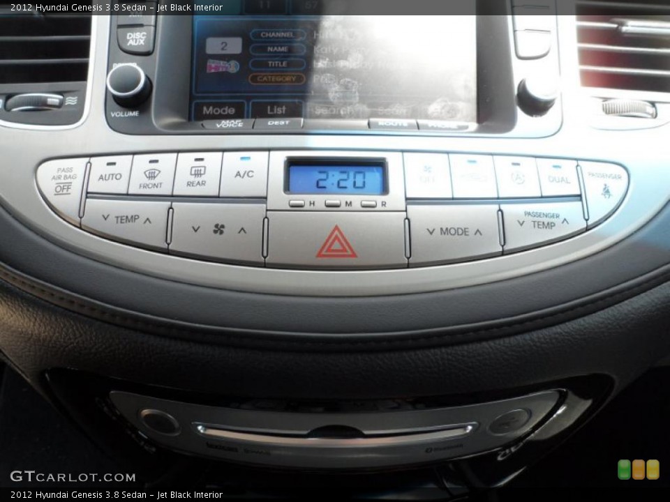 Jet Black Interior Controls for the 2012 Hyundai Genesis 3.8 Sedan #52752752