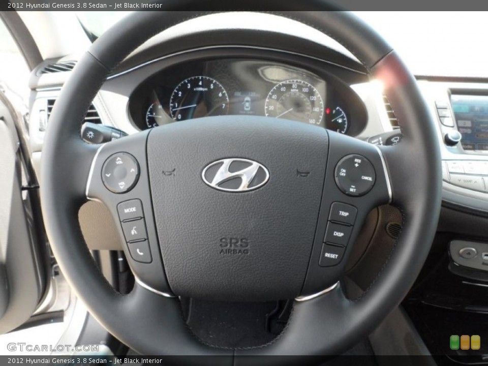 Jet Black Interior Steering Wheel for the 2012 Hyundai Genesis 3.8 Sedan #52752856
