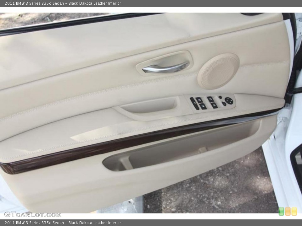 Black Dakota Leather Interior Door Panel for the 2011 BMW 3 Series 335d Sedan #52760596