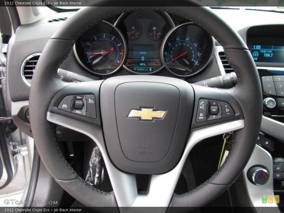 Jet Black Interior Steering Wheel for the 2012 Chevrolet Cruze Eco #52763232