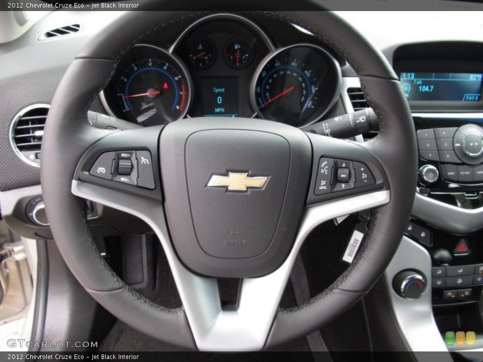 Jet Black Interior Steering Wheel for the 2012 Chevrolet Cruze Eco #52763492