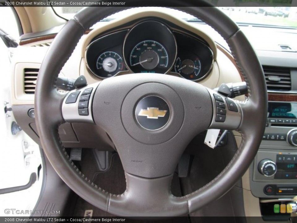 Cocoa/Cashmere Beige Interior Steering Wheel for the 2008 Chevrolet Malibu LTZ Sedan #52764168