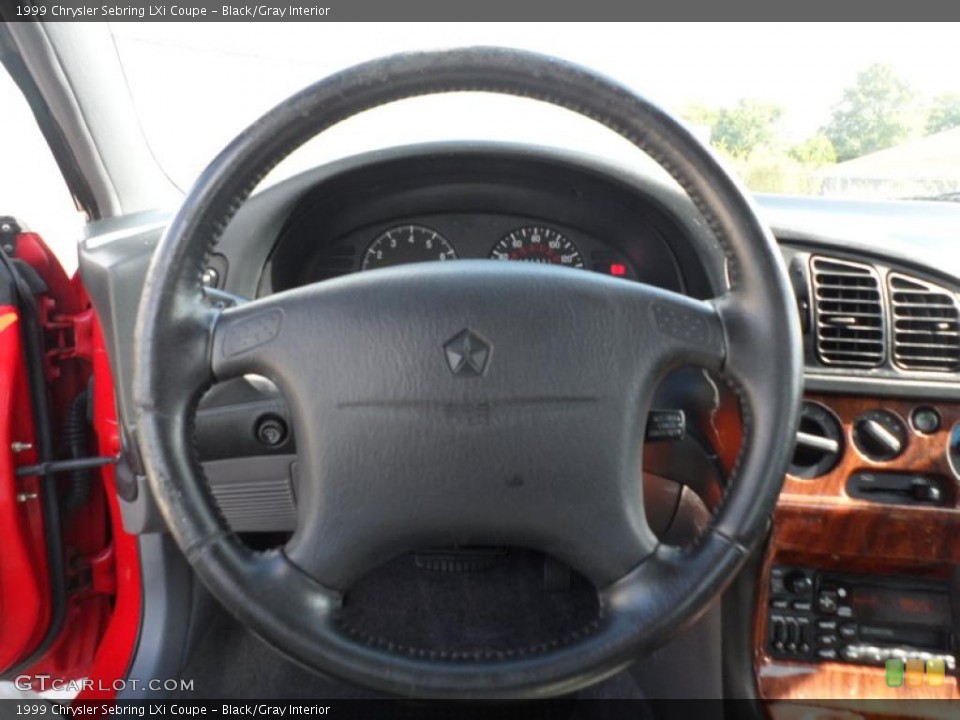 Black/Gray Interior Steering Wheel for the 1999 Chrysler Sebring LXi Coupe #52767856