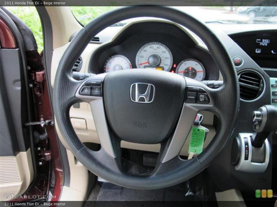 Beige Interior Steering Wheel for the 2011 Honda Pilot EX #52773200